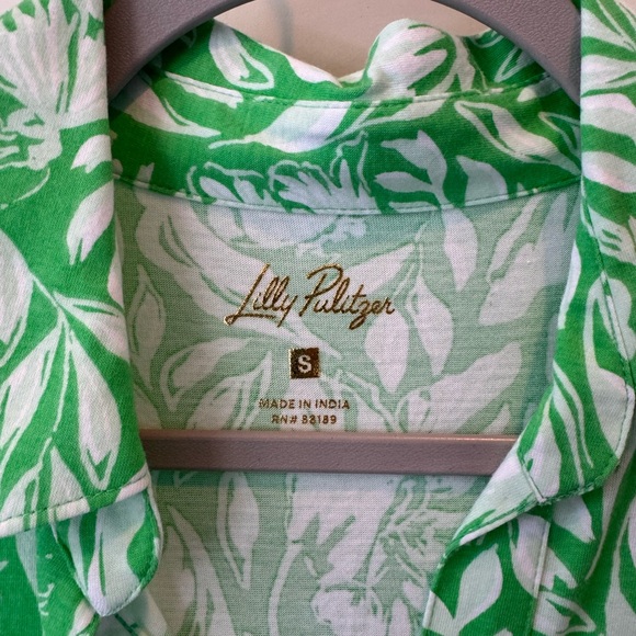 Lilly Pulitzer Green and White Sleeveless Floral Mini Dress - Picture 3 of 4